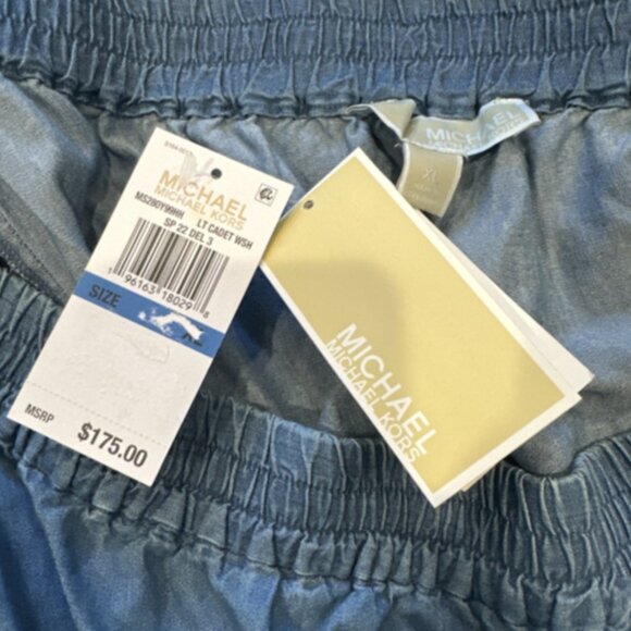 NEW Michael Kors Jumpsuit Size XL Blue Chambray Denim Wide Leg MSRP $179 NWT! - Picture 14 of 16